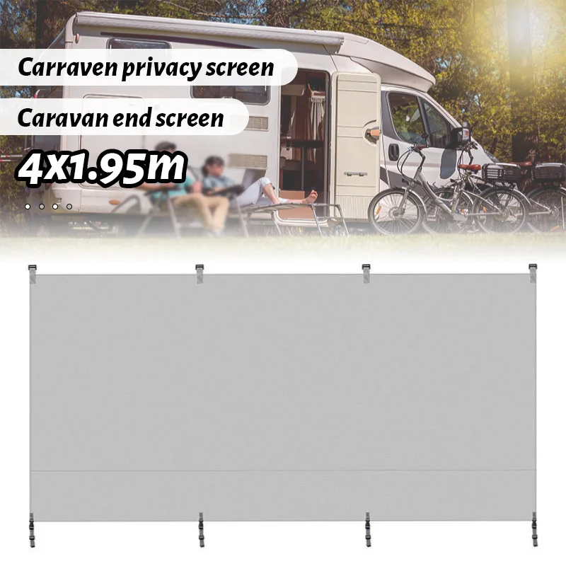 

1Set Caravan End Privacy Screen 4x1.95m 200gsm PE Sun Shade UV Protection Side Awning Camping Tent Car Outdoor Tents Accessories