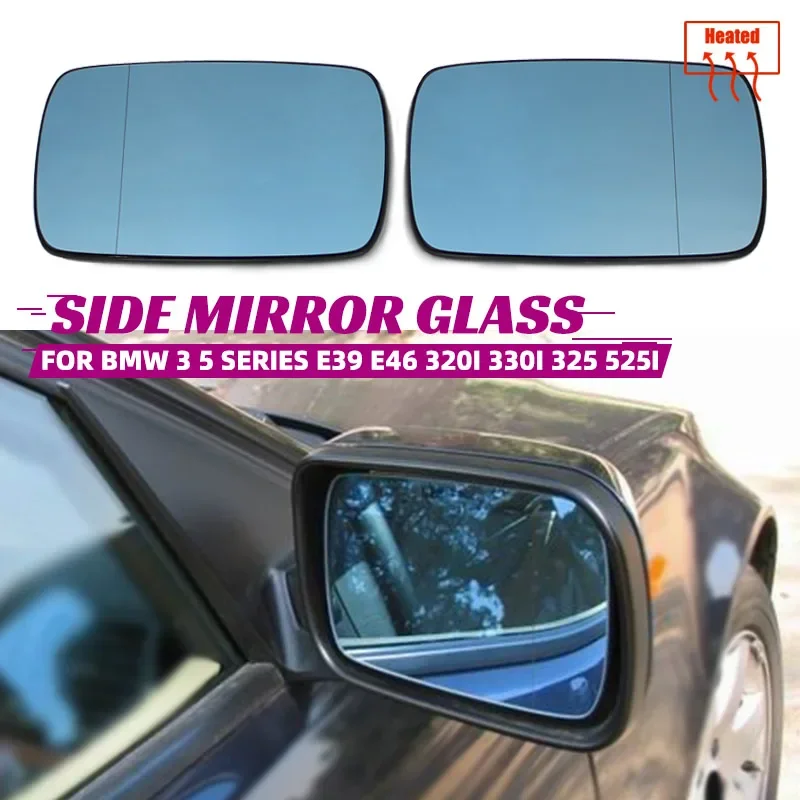 Heated Side Rearview Mirror Glass Heater Anti-fog Defrosting Door Wing Mirror Sheet Fit For BMW E46 1998-2006