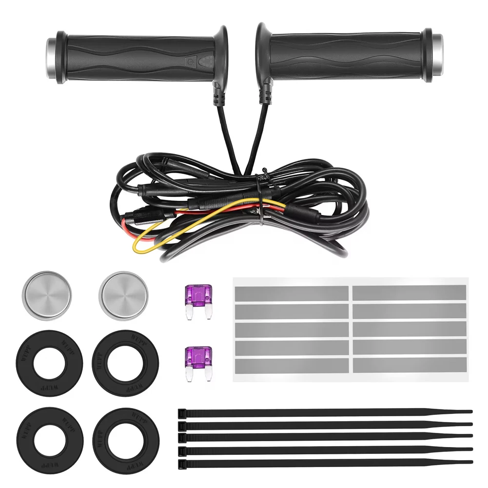 

DC 12V Motorcycle Hand Heated Grips 5-Gear Scooter Bar Hand Warmer Silicone Electric Hot Heated Grip Motorcycle Parts for Winter