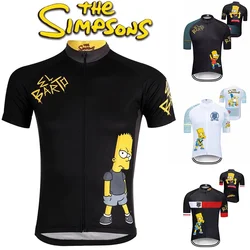 The Simpsons Cycling Clothing Fashion Trendy Bicycle Short Sleeve Suit Cartoon Anime Breathable Sweat Wicking Road Bike Apparel