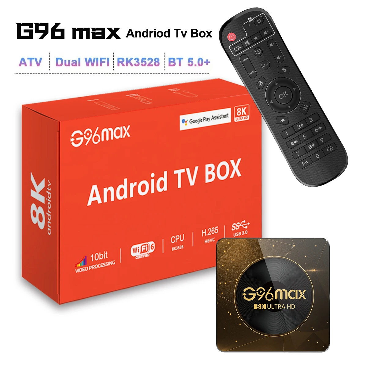 Global Version Android13 4K H.265 Smart TV Box Wifi6 Fast Stable Transmission G96max A13 ATV Media Player 4GB64GB Large Memory