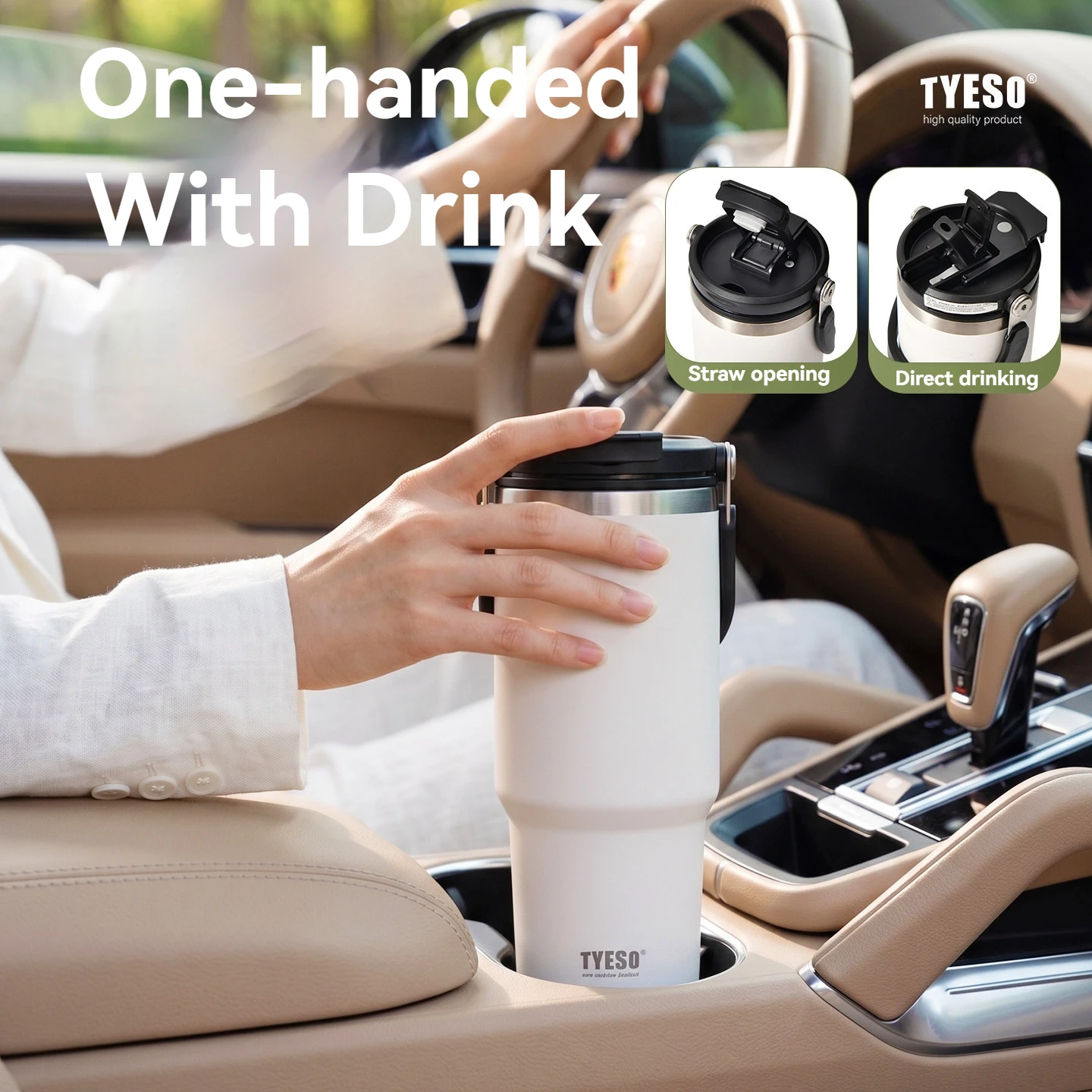 TYESO Stainless Steel Coffee Cup Cold And Hot Double-layer