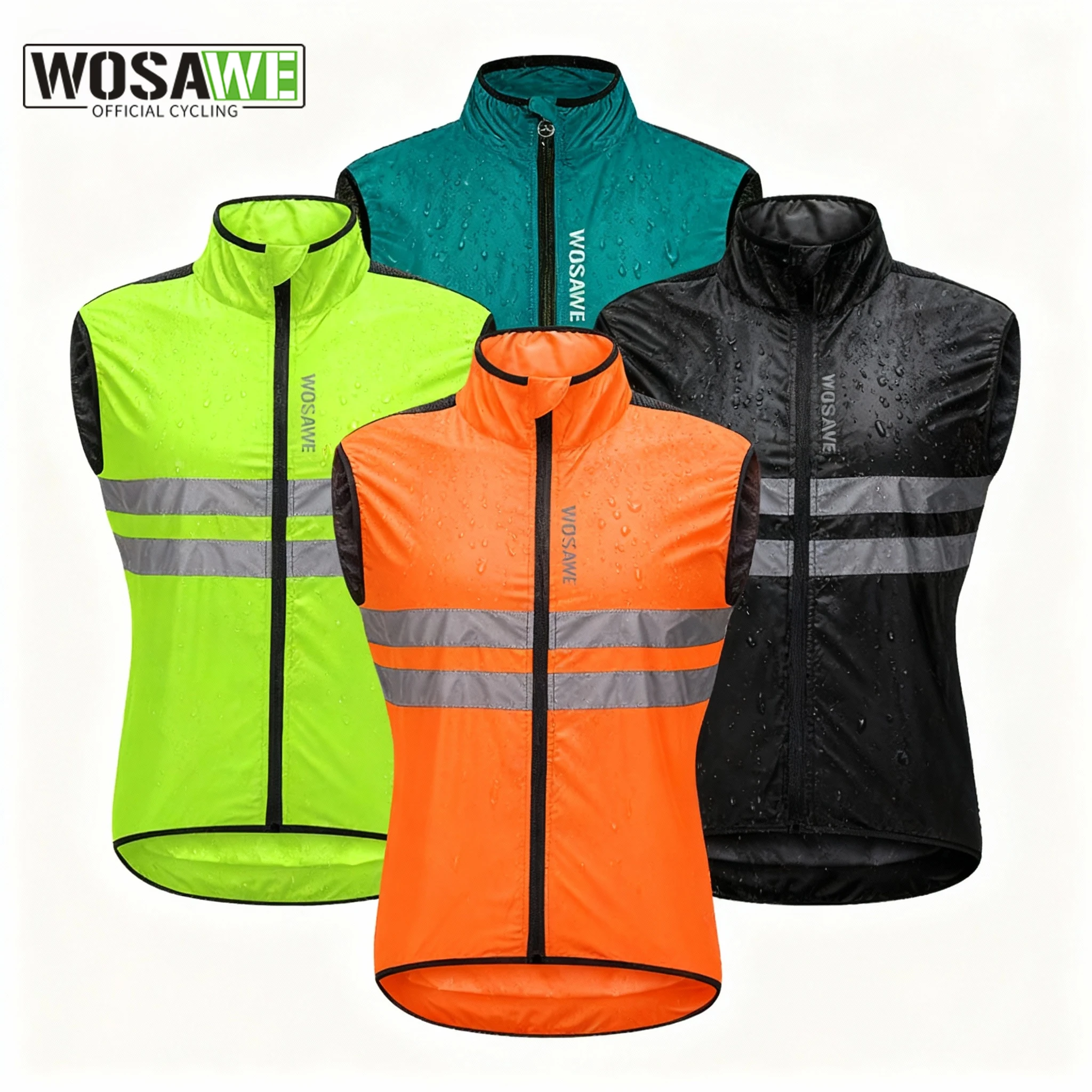 

WOSAWE Cycling Windproof Vest Road Bike Windbreaker Breathable Sleeveless Jacket High Visibility Mtb Bicycle Gilet Portable