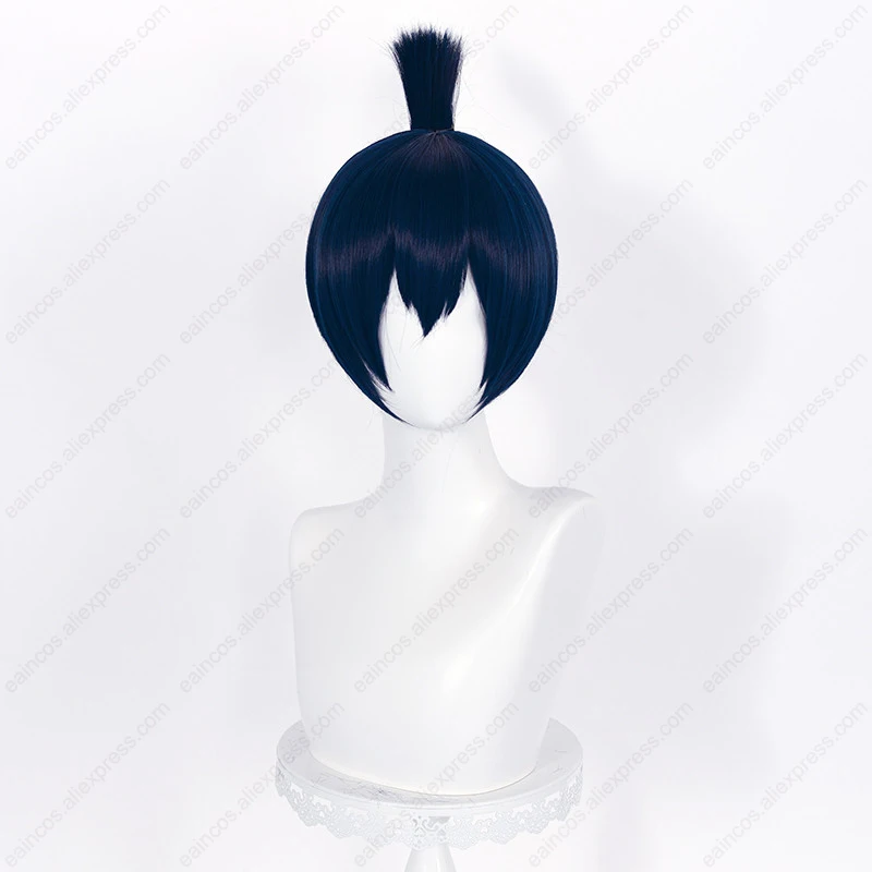 Anime Hayakawa Aki parrucca Cosplay corta 30cm blu nero parrucche corte capelli resistenti al calore parrucche per feste di Halloween