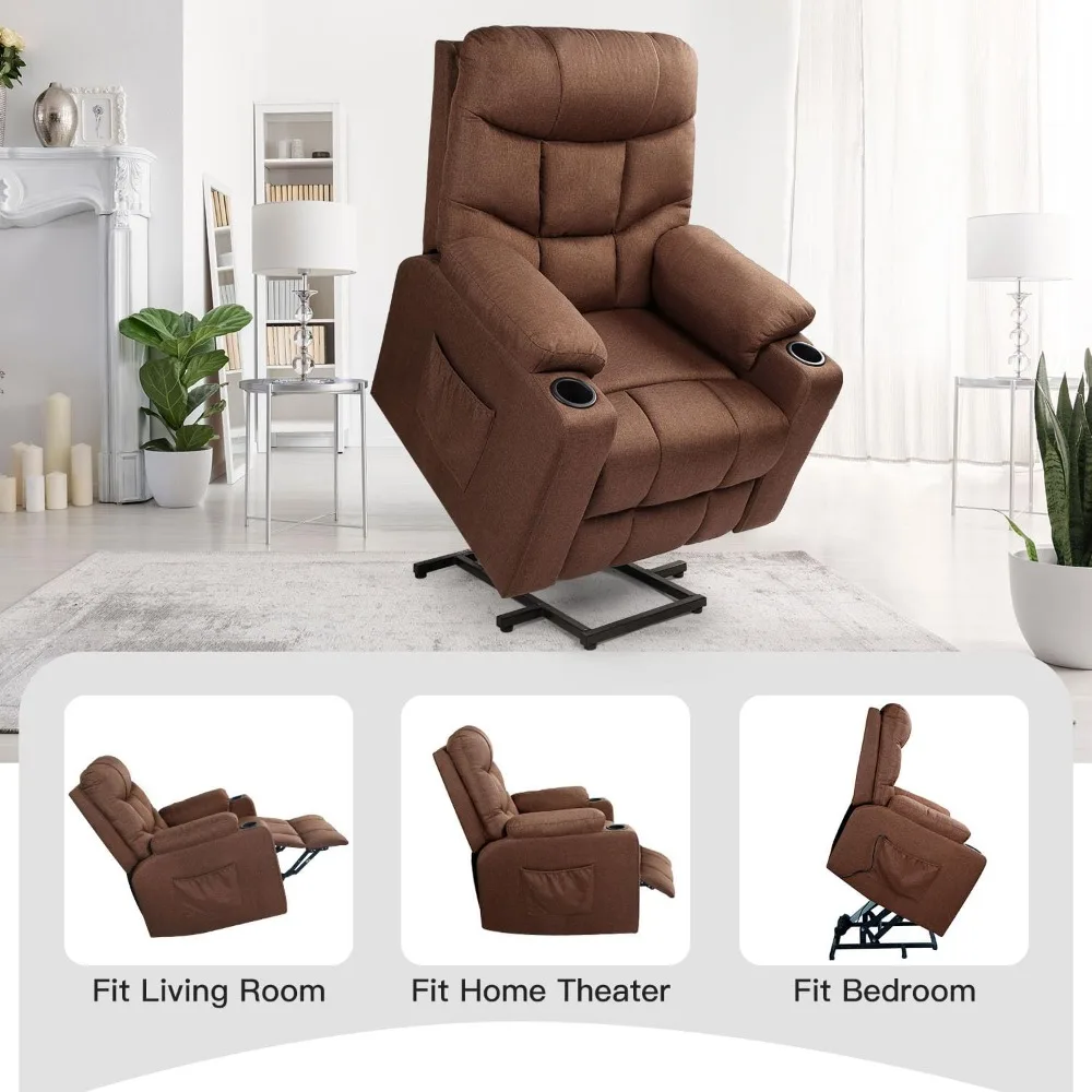 Power Lift Recliner for Elderly, Electric Lift Chair with Heated Vibration Massage,Heavy Duty Electric Recliner