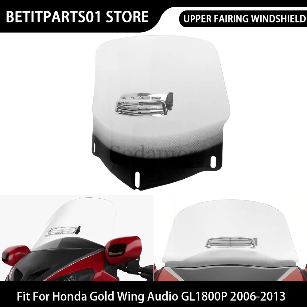 Pieza de motocicleta, parabrisas transparente, ventilación de flujo de aire, plástico ABS para Honda Gold Wing Audio/Comfort/Navi GL1800HPN 2006-2017