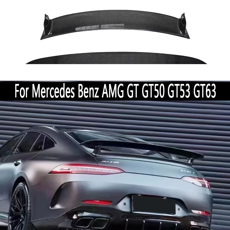 

For Mercedes Benz AMG GT GT50 GT53 GT63 Carbon Fiber Tail fins Rear Trunk Spoiler Guide Wing Rear Wing Diverter body kit