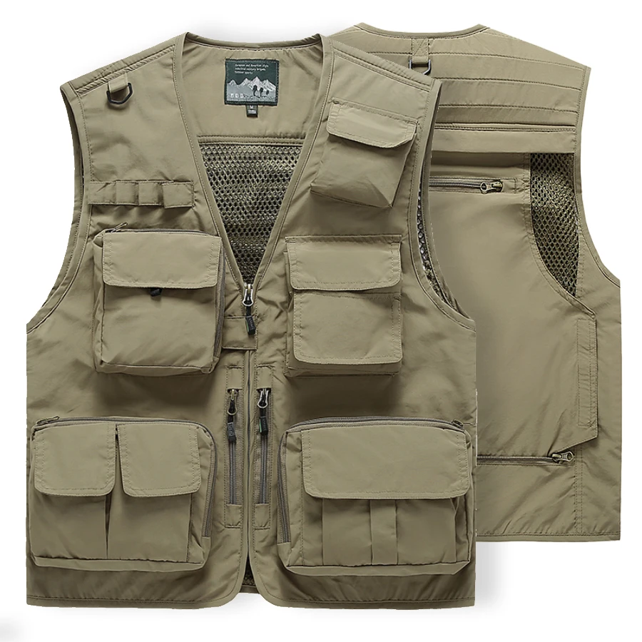 

Multi Pocket Fishing Vests Quick Breathable Outdoor Mesh Jackets Photography Hiking Vest Outdoor Sport Men Breathable Vest