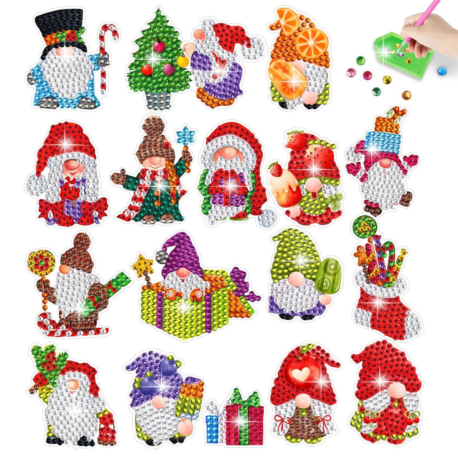 

Christmas Santa Diamond Painting DIY Wall Decal Sticker Children's Cartoon Crystal Rhinestone