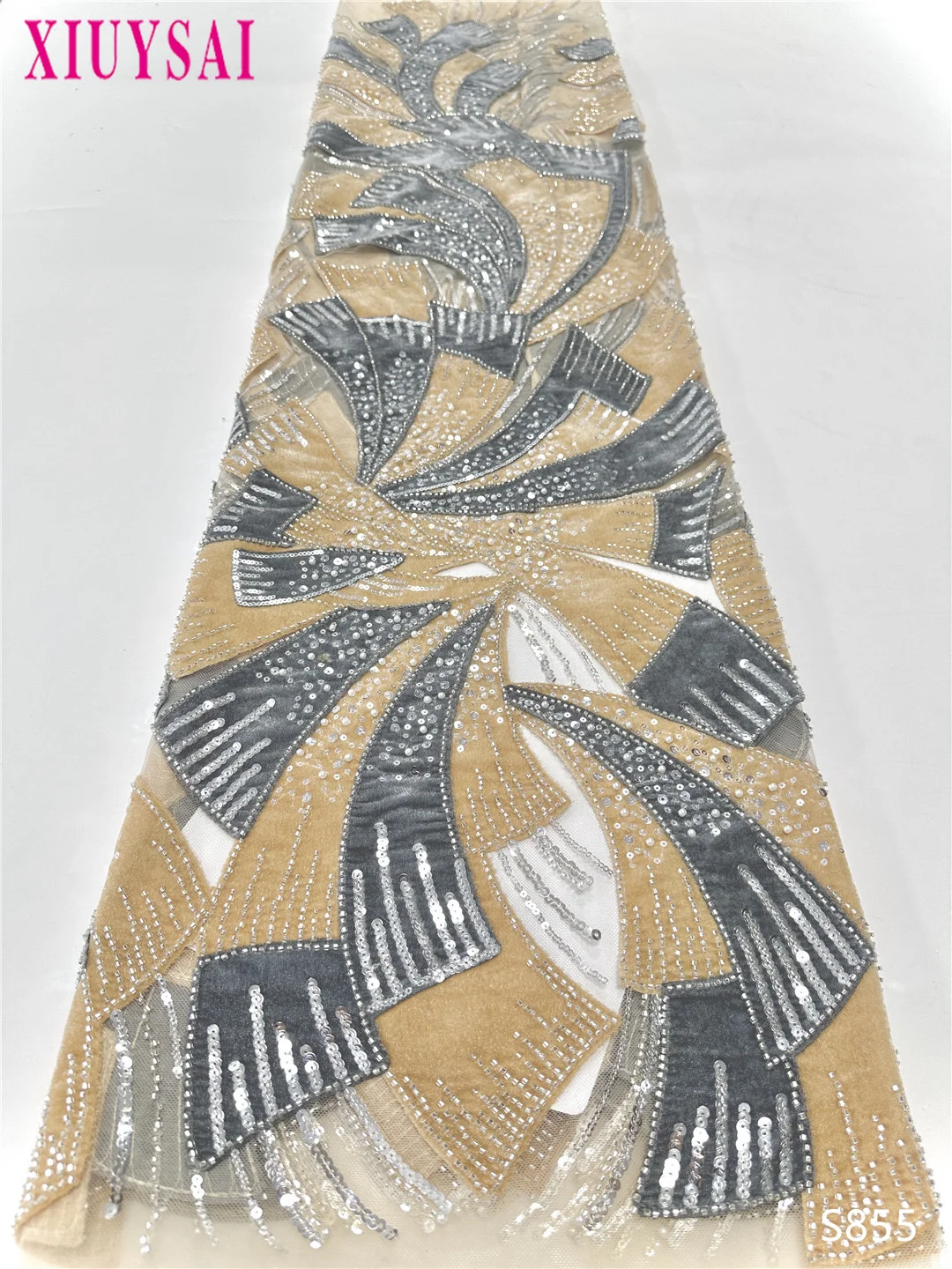 

Африканские блестки, расшитые бисером, для жениха, высококачественная французская тюлевая кружевная ткань, 2025, нигерийская свадебная ткань с вышивкой для невест