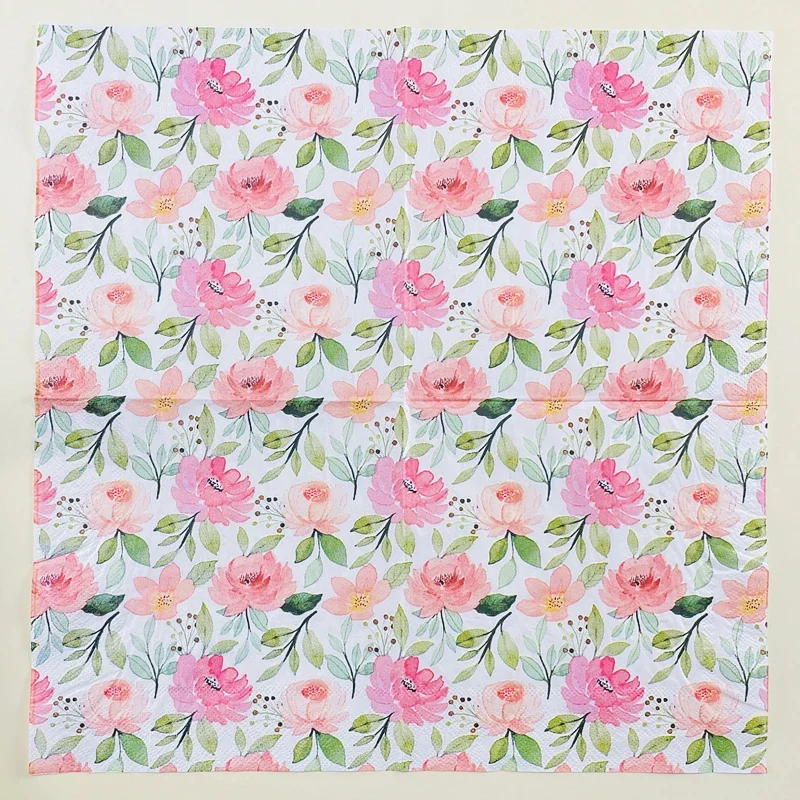 20pcs/Pac Flower Printed Paper Napkin Birthday Wedding Party Table Setting Paper Cafe Mouth Cloth Colourful Paper Placemat