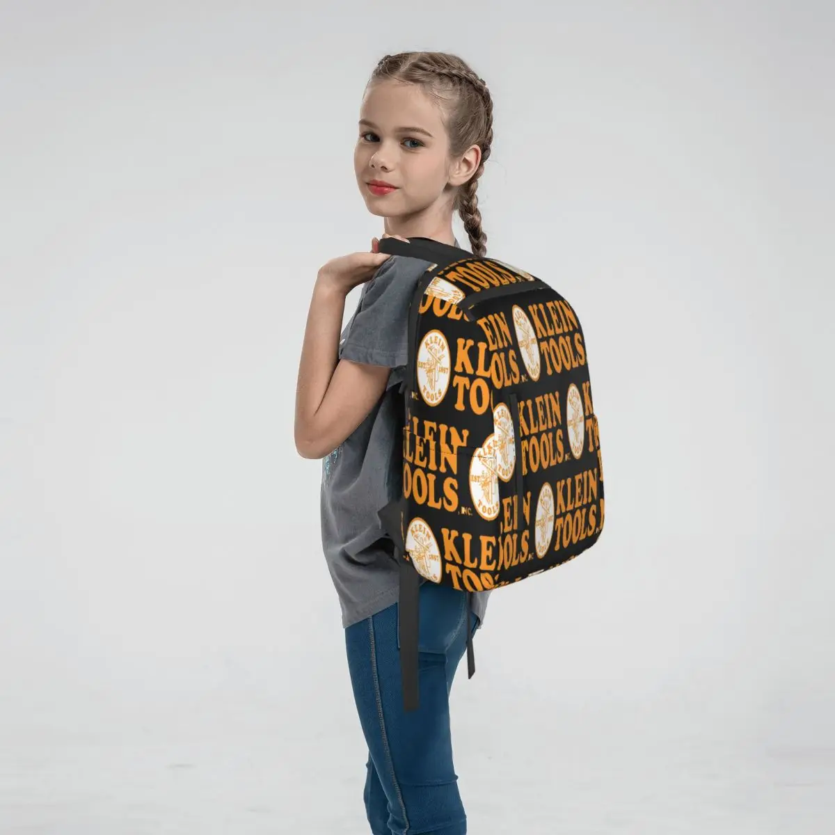Klein Tools - Est . 1857 Logo (Orange) Backpack Large Capacity Boys Girls BookBag School Bag Shoulder Bags for Men Women