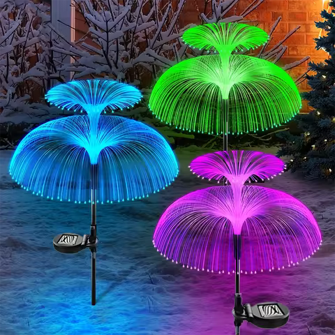 Magical Double-deck Solar Jellyfish Lights: Waterproof, Multi-Color LED for Garden &amp; Festive Decor Outdoor Solar Light