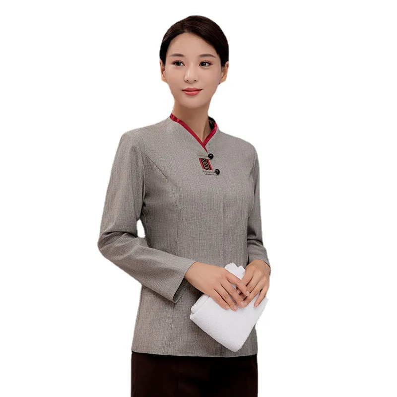 Cleaning Work Uniform for Women Property Hotel Room Cleaner Auntie GuesthousePABreathable Waiter Long Sleeve Autumn Winter Outfi