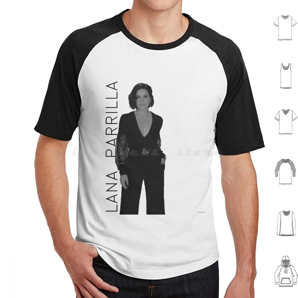 Lana Parrilla B&W T Shirt Cotton Men Women Diy Print Lana Parrilla Lana Parrilla Regina Regina Mills Once Upon A Time Ouat Roni