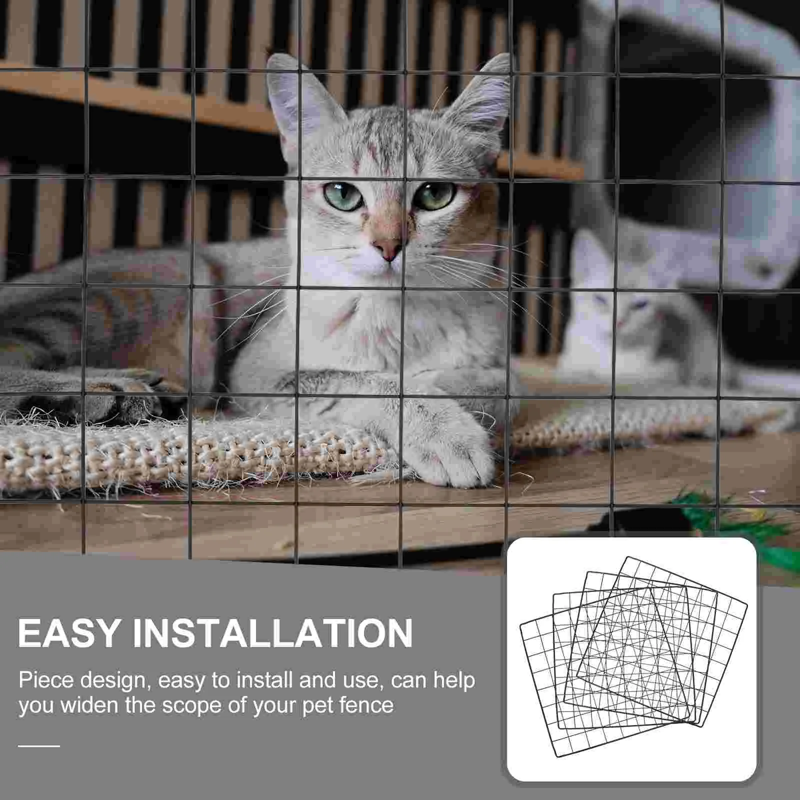 4 Pcs Cages for Dogs Indoor Pet Fence Mesh Fencing Accessories Playpen Black Isolation