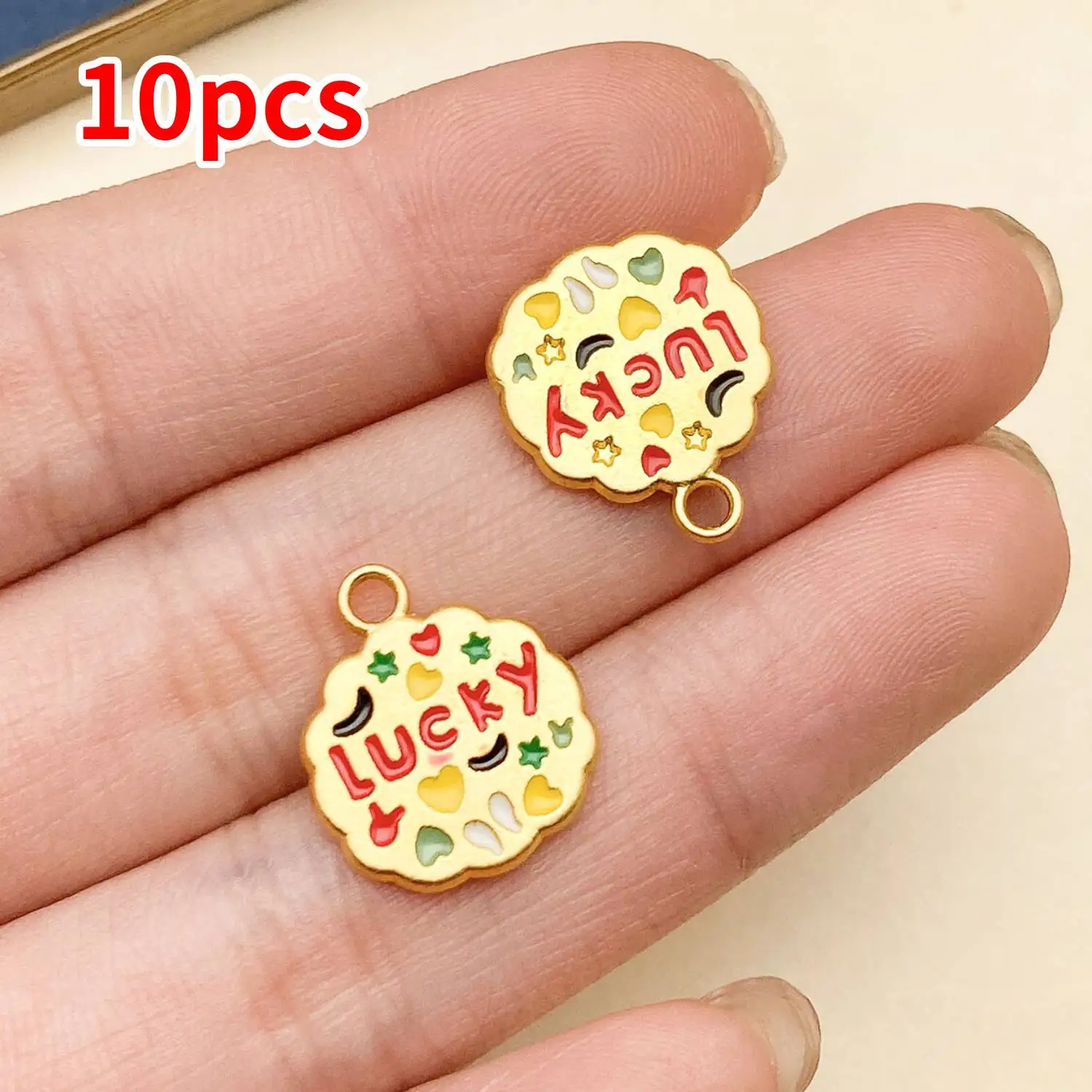 10pcs Gold-plated Metal Charms for DIY Accessories