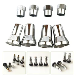 4 Sets TPMS Tire Valve Stem Cap with Sleeve Cover Chrome American Car and Truck valve stem covers valve stem caps