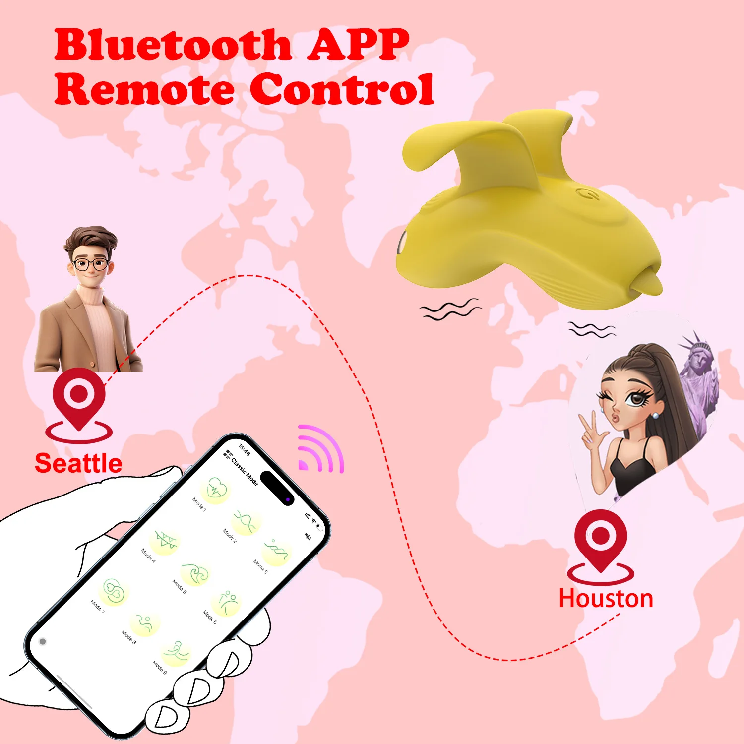 تطبيق لاسلكي القفز البيض G-بقعة خارج الموقع التفاعلية اللسان لعق تدليك الإناث الاستمناء الجنس لعب الكبار