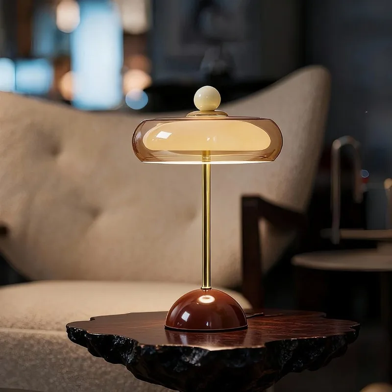 Vintage Mid‑Century Table Lamp Luxury Ambient Light Decor Lamp for Living Room Bedroom Bedside Home Interior Ornament