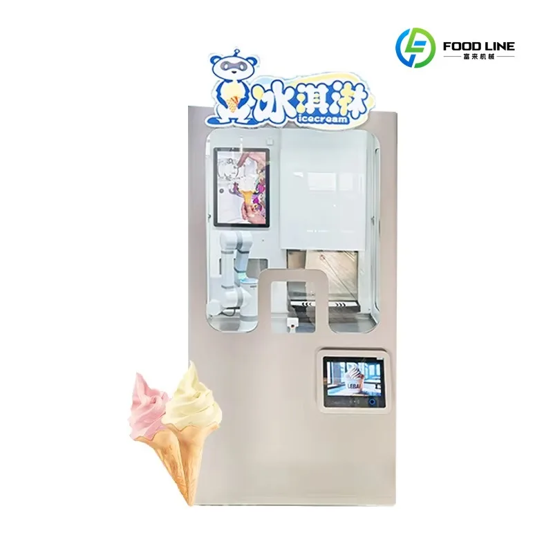 2026 New FL Customized  Inteiigent Robot Ice Cream Vending Machine for Sale for Resort Shopping Mall Amusement Park