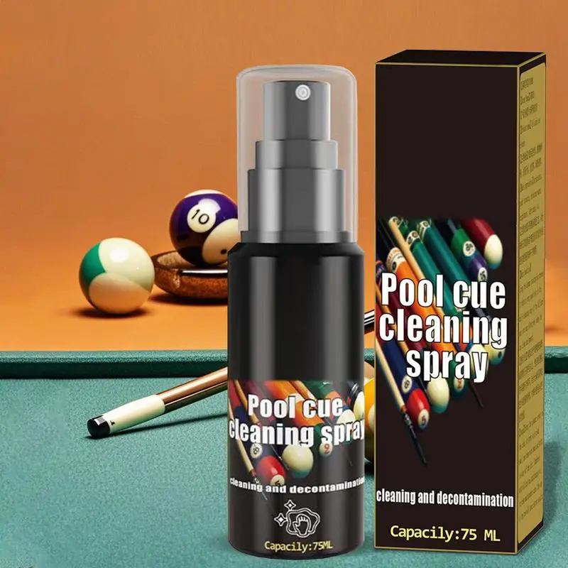 Pool Cue Shaft Cleaner 75ml Stain Removal Spray Pool Cue Restorer Anti Cracking Wooden Shaft Maintenance Pool Cue Polish For