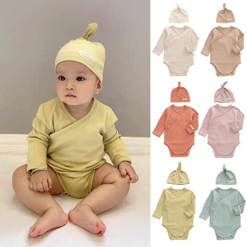 

Baby Cotton Wrap Butt Suit Men's and Women's Baby Cotton Triangle Crawling Suit Newborn Toddler Side Button Tie Rope