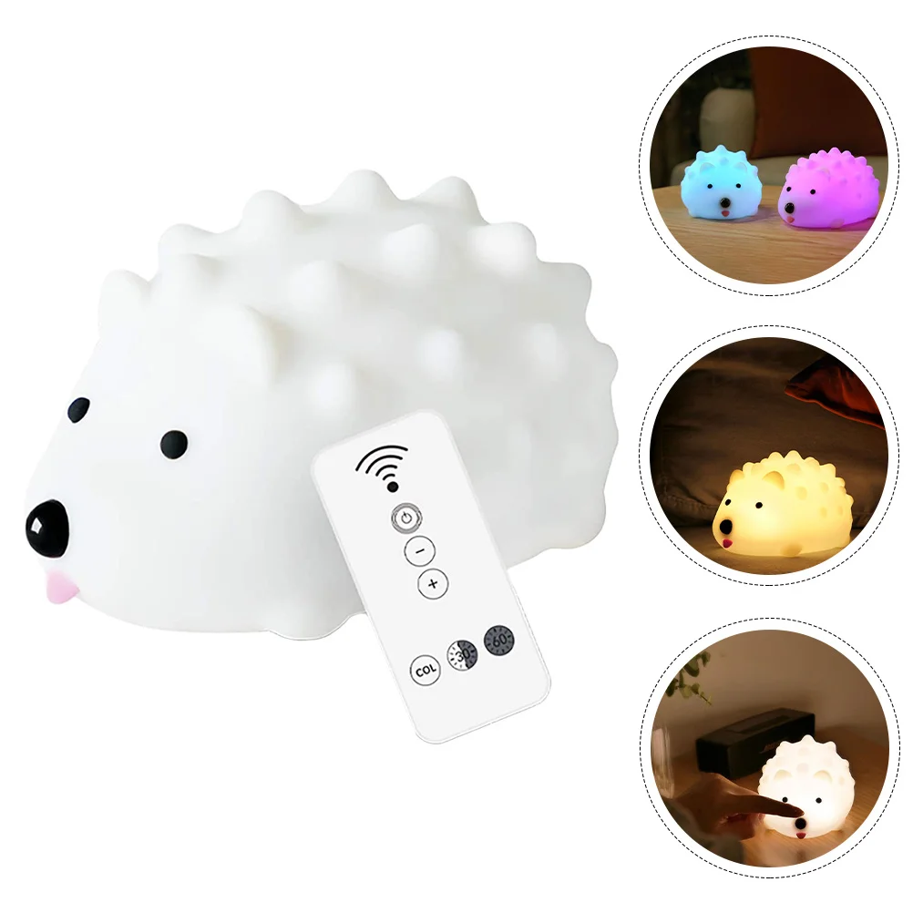 

Cute Hedgehog Night Light Rechargeable USB Desk Lamp Soft Illumination Portable Baby Nursing Light for Bedroom Coffee Shop