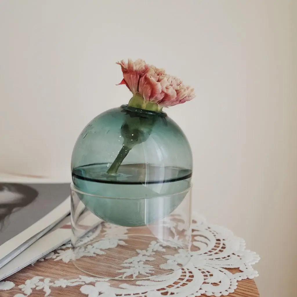 Rose Flower Guide Booklet Small Glass Round Vase for Weddings, , Decorating,