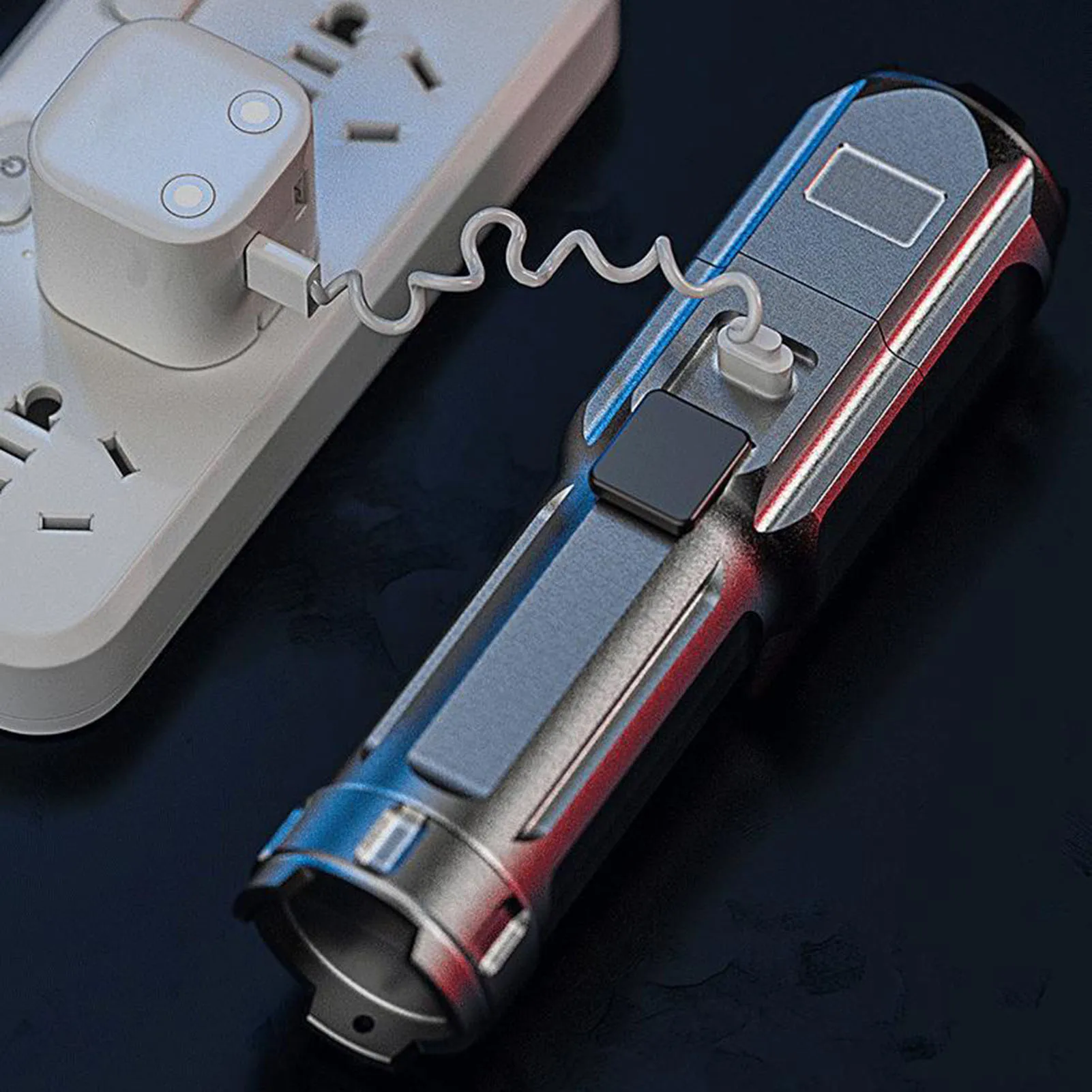 Portable USB  Zoomable Water-Resistant Flashlights for Home School Factory Farmhouse