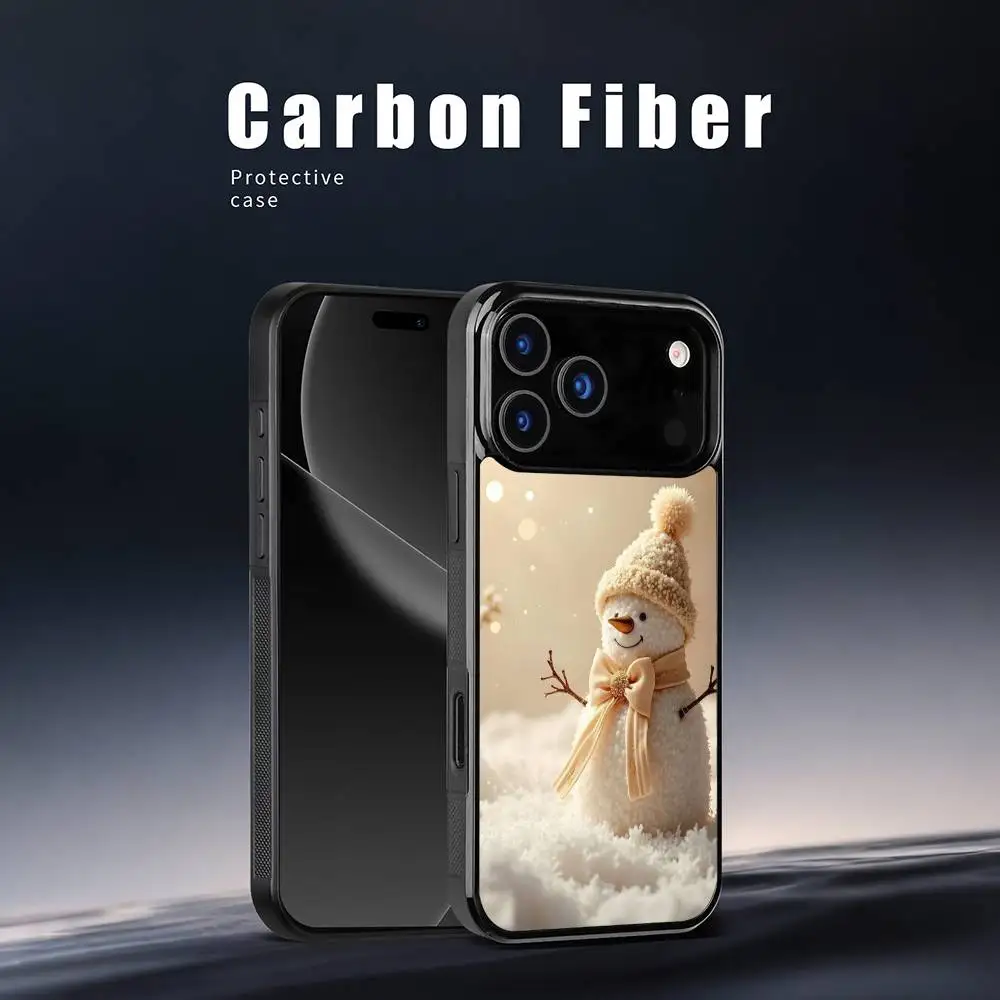 

Cute Snowman Hard Case for iPhone 17 16 15 14 13 12 11 Pro Xs Max Mini Plus