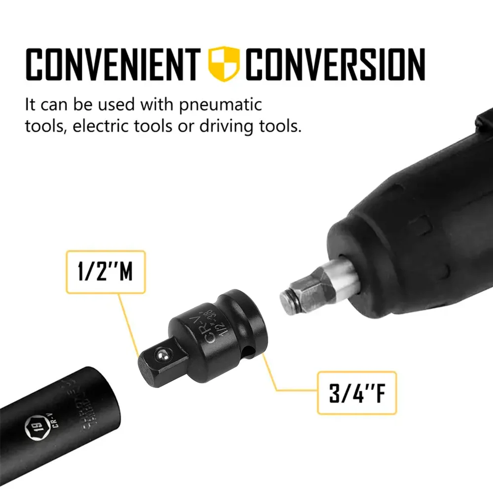 8 pcs/set Impact Socket Adapter, CR-V Socket Wrench Reducing Adapter, Drive Converter Kit, Hand Repair Tool Set Square Drive