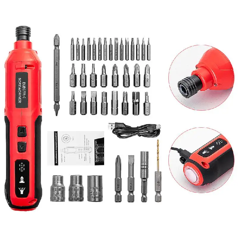 Cordless Electric Screwdriver Kits 3.6V Precision Screwdriver Set 2000mah Rechargeable Screwdriver Set DIY Home Screwds Tool