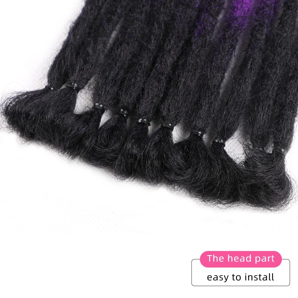 22 Zoll bunte Dreadlock-Erweiterungen Ombre Schwarz & Lila & Königsblau 10 Stränge/Packung synthetische Zöpfe Reggae handgefertigte Häkelarbeit