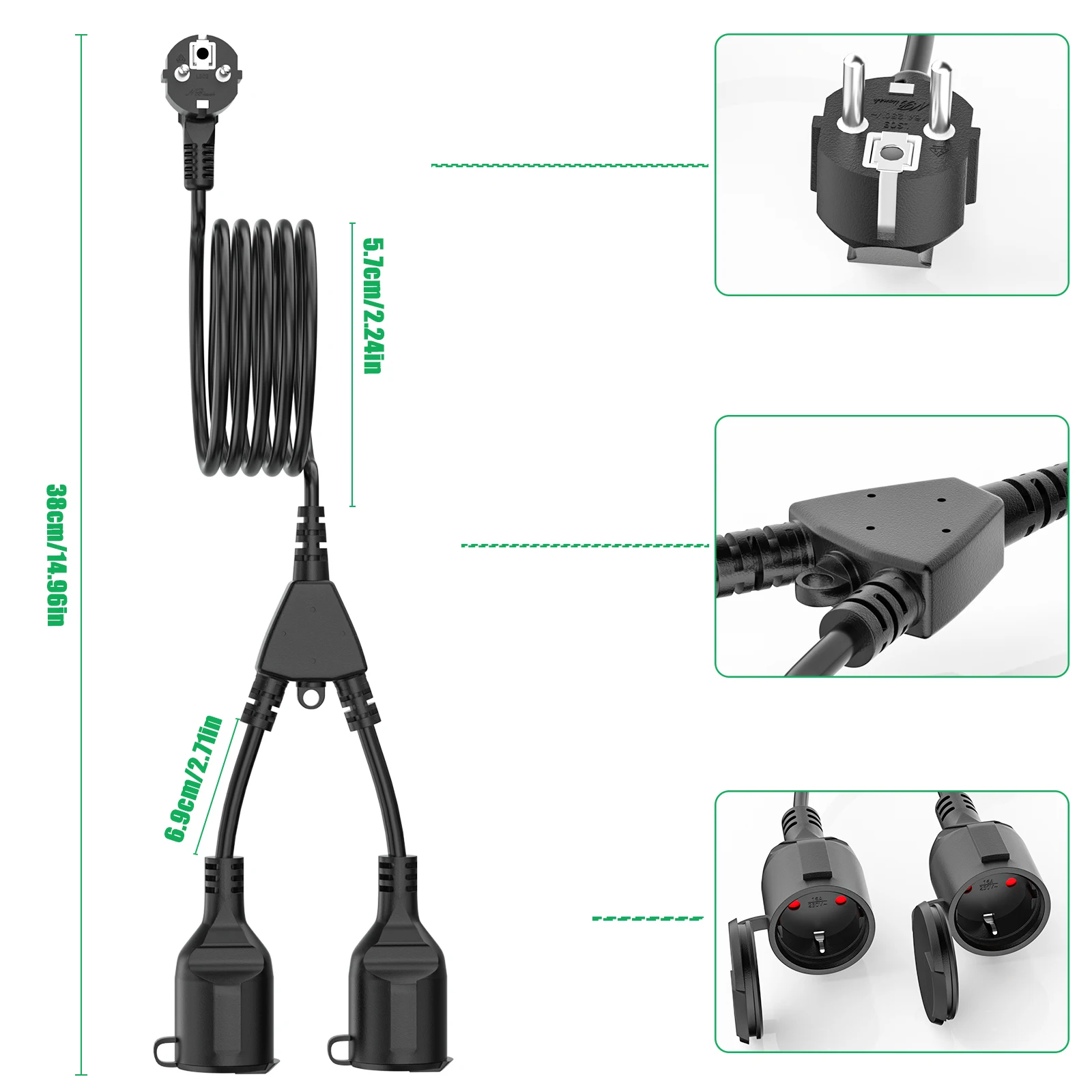European Power Cord Extension - Outdoor Power Extension Cord recension och pris