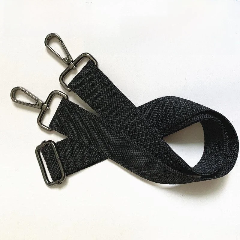 Black Canvas Nylon Crossbody Strap Shoulder Bag Accesories Fixed Buckle Wide Crossbody Strap for Handbags Fashion Accessories