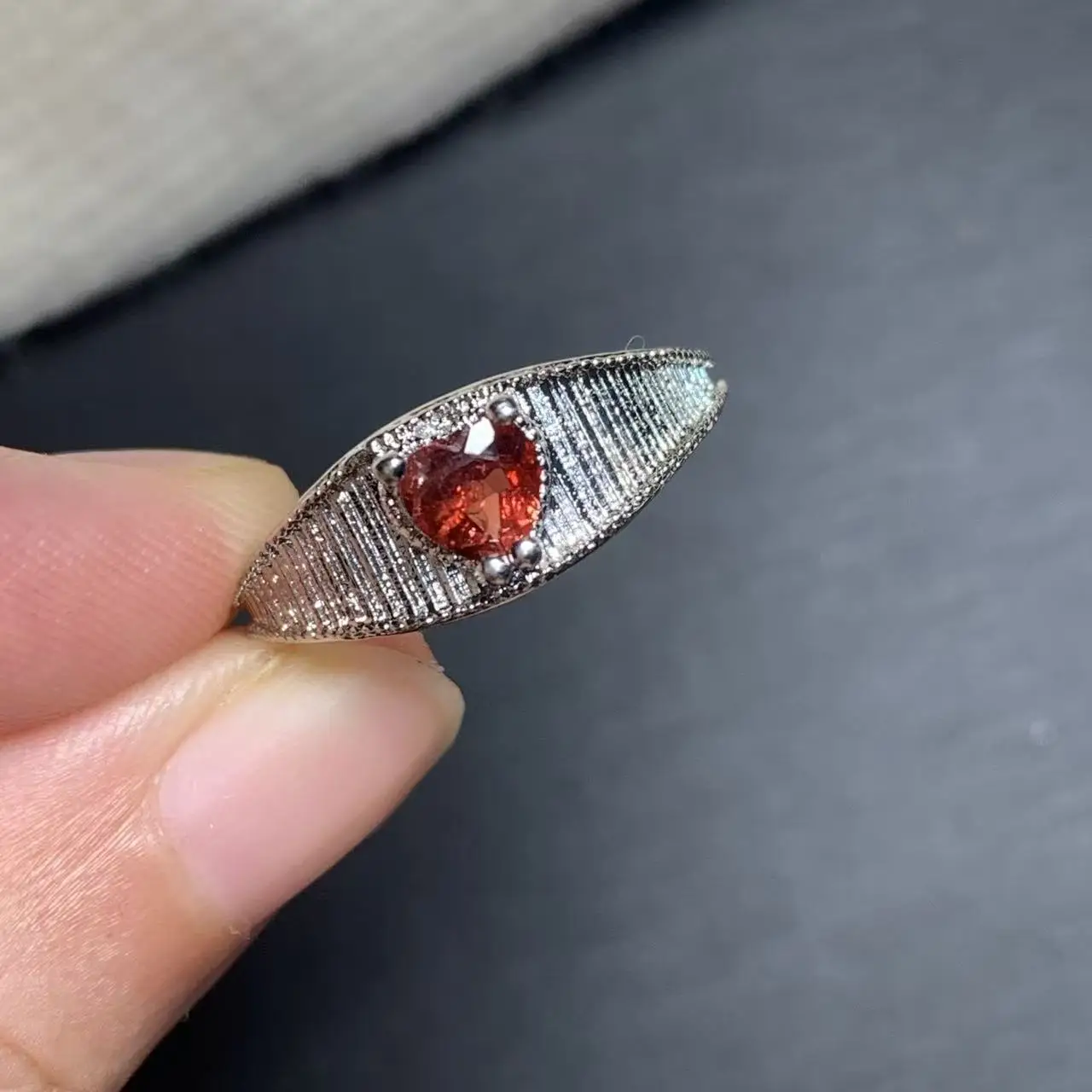 Vintage Natural Garnet Ring Stone Female Handmade Rings Jewelry for Women Gift