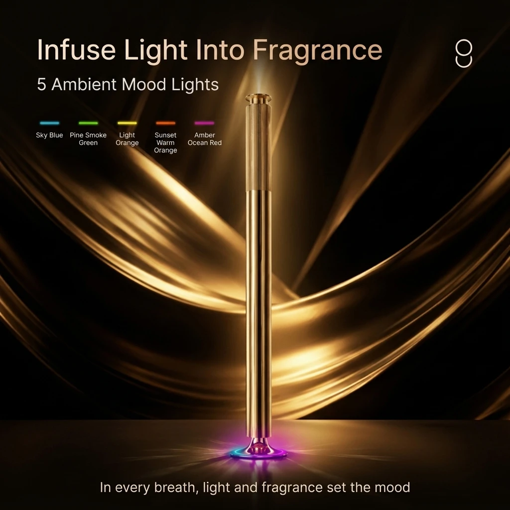 Rechargeable Column Standing Smart Aroma Diffuser Large Capacity Battery Two-Fluid App-Controlled LED Lighting Commercial Scent