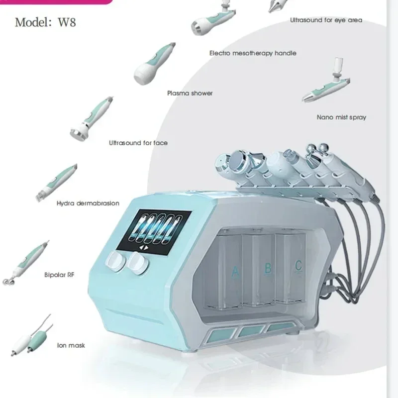 8 in 1 Hydro Water Oxygen Jet Peel Machine Ance Pore Cleaner Facial Massage Exfoliating Skin Whitening Skin Care Device