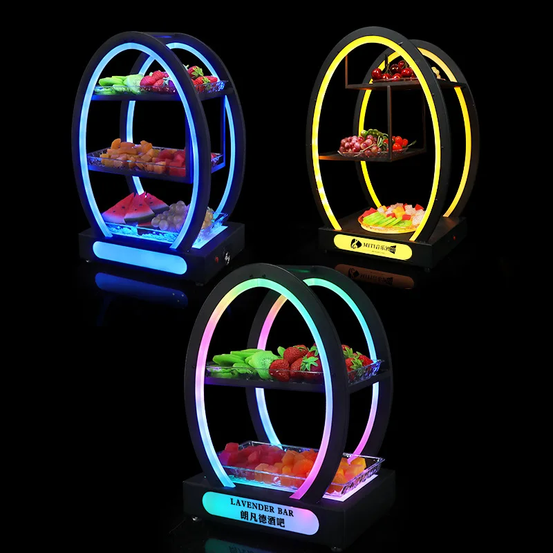 Bar luminous fruit plate led snack creative multi-layer snack fruit platter egg-shaped snack plate KTV fruit
