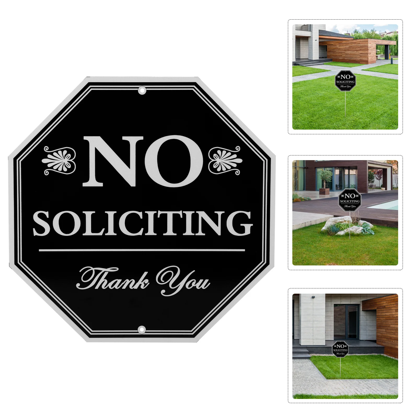 

No Soliciting Sign Aluminium Durable Waterproof Outdoor Yard Door Warning Sign For Front Door No Soliciting Signs Home