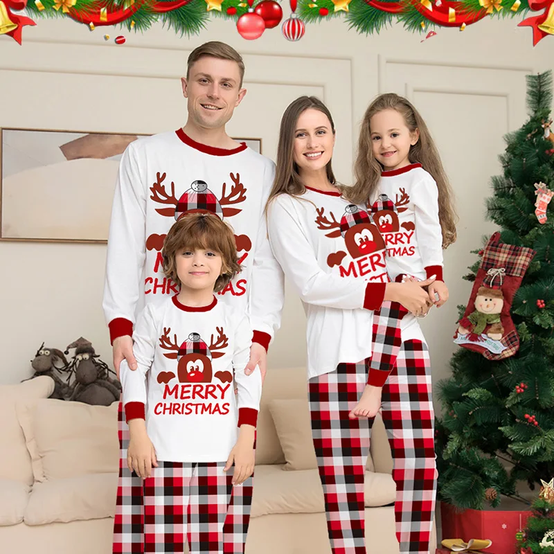 2027 Pajamas Family Christmas Matching Set Xmas Father Mother Kids Clothes Pyjamas Mom And Daughter Son Sleepwear Look Outfits