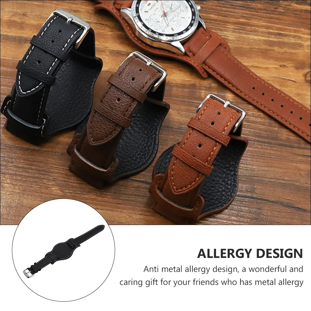 

1Pcs High Quality Watch Strap Genuine Cowhide Band Simple Installation Replacement Wristband for All Occasions Sturdy