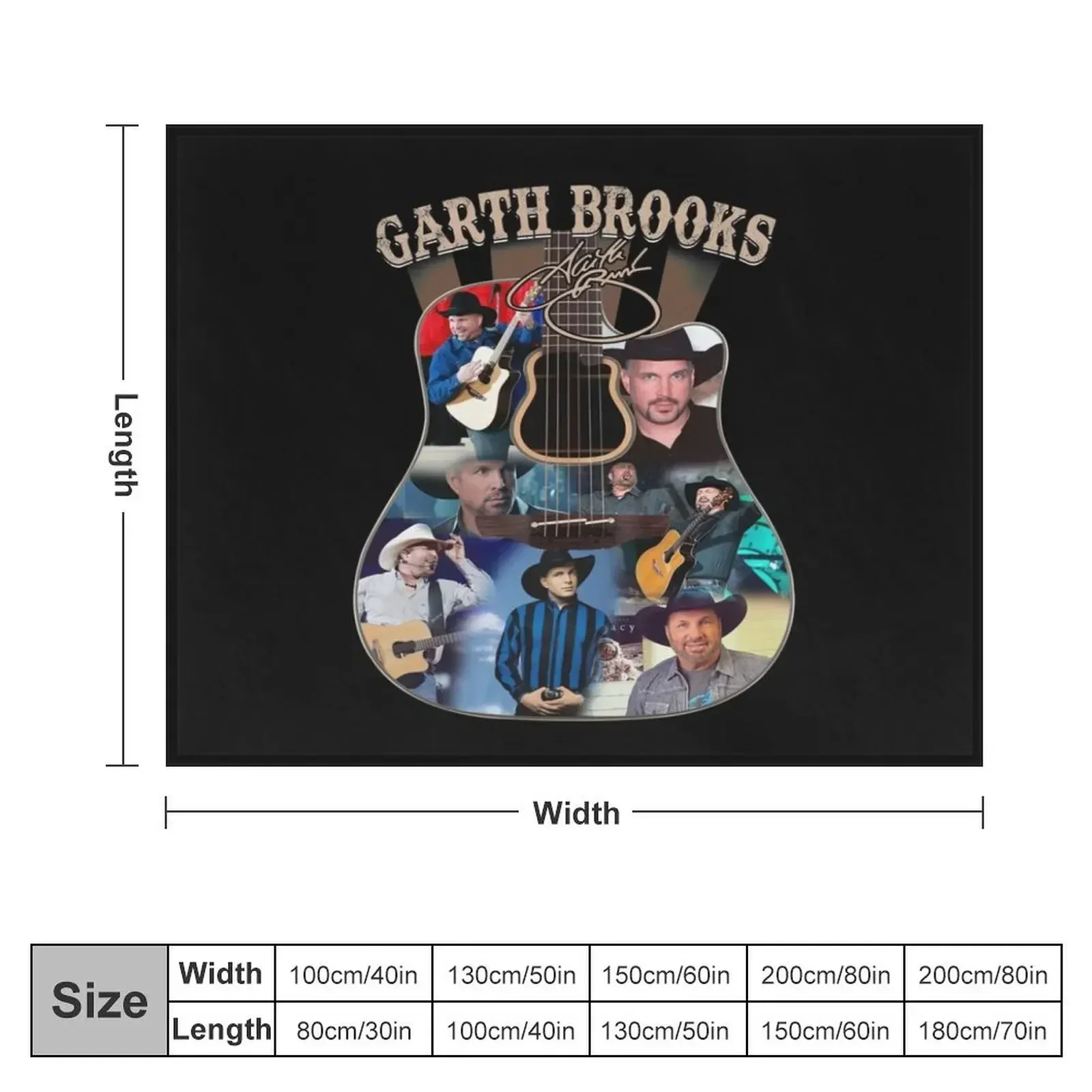 Garth BROOKS Guitar Signature Sweat Throw Blanket Soft Plaid heavy to sleep warm for winter Large Blankets