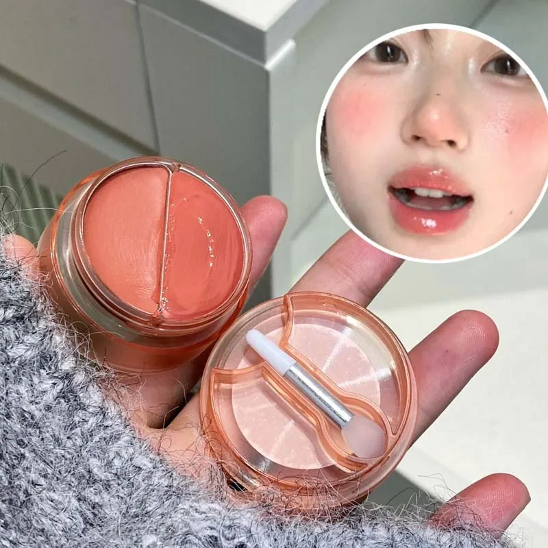Herorange Two Tone Lip Cheek Cream Matte Glossy Dual Finishes High Pigment Moisturizing Long Lasting Non Sticky