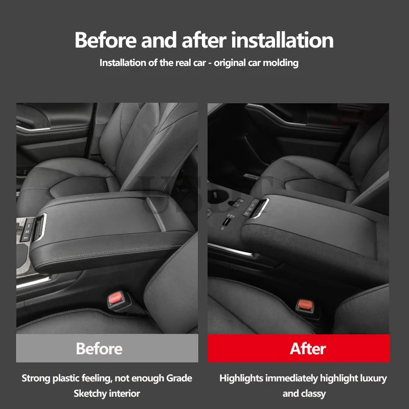 أفضل الجلد المدبوغ وحدة التحكم في السيارة والعتاد التحول المقبض غطاء لتويوتا RAV4 XA50 2020 2021 2022 2023 2024 2025 مسند الذراع غطاء الصندوق العلوي قذيفة #6