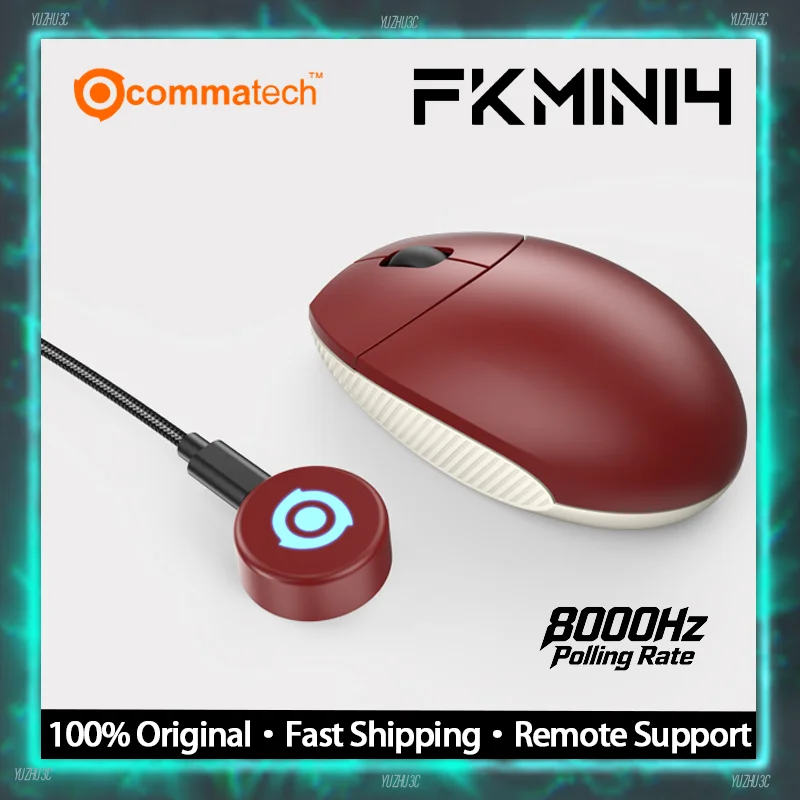 COMMATECH Fkmini4 Gaming Mouse PAW3395 Lightweight Tri Mode 8K Polling Rate 2.4G Wireless Bluetooth Wired For PC Starcraft Gamer
