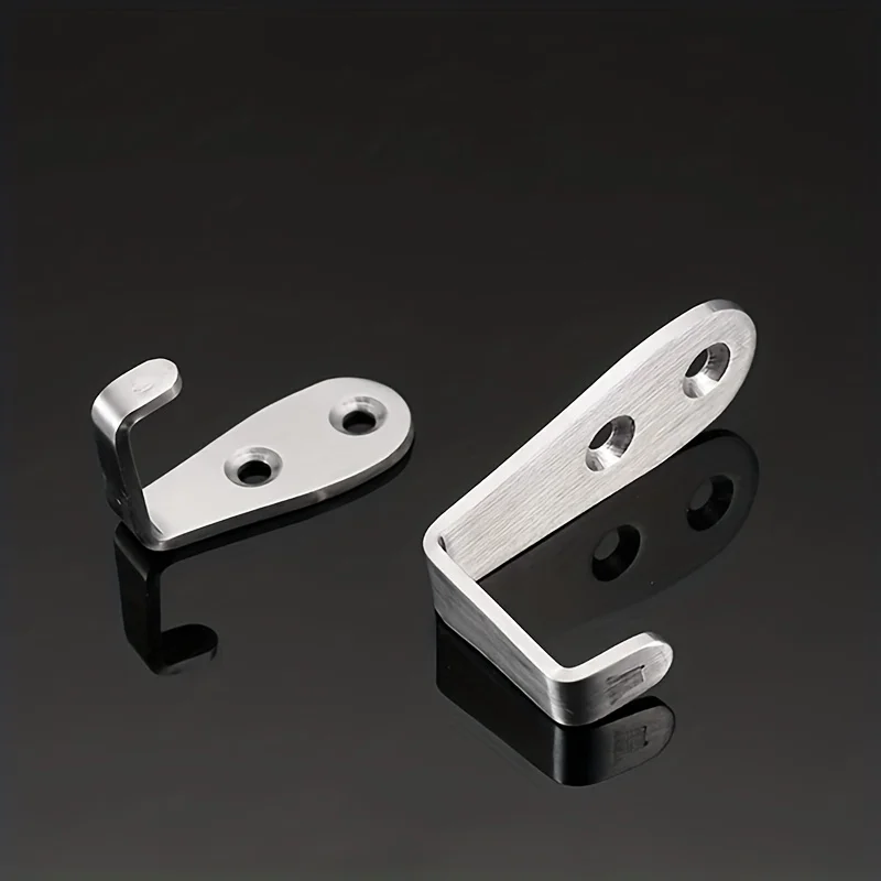 8/4 PCS Double Hole Hook Heavy Duty Stainless Steel Wall Hook Waterproof Sticky Hook Bathroom Hanging Towel Key Coat Bag