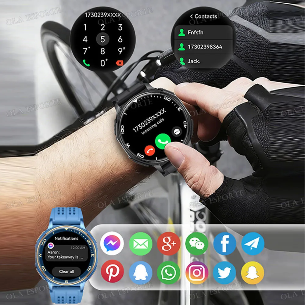 Offline Maps GPS Position Compass Smart Watch 5ATM Waterproof 466*466 Screen Sports Smartwatch Men ChatGPT for Android IOS Hw12