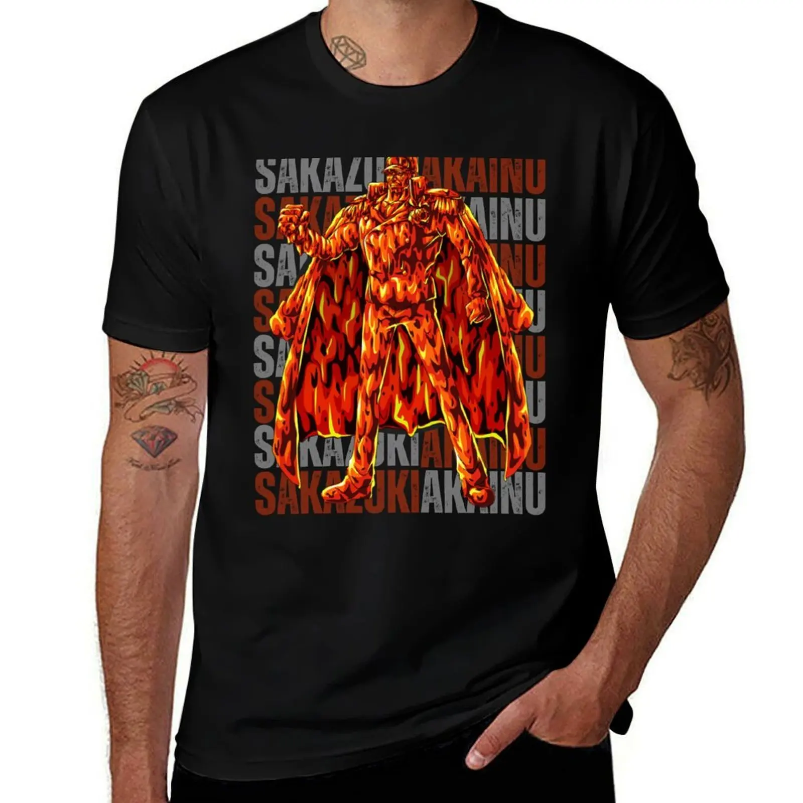 

Akainu Sakazuki magma max level typography art T-Shirt graphic t shirts Louboutins plus size clothes t shirts for men